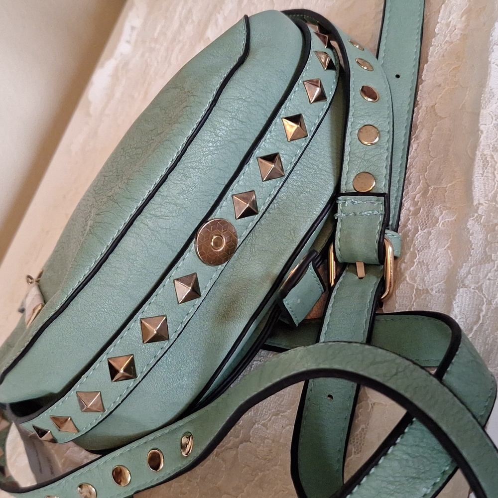 Silk Sparrow Studded Crossbody Purse Sea Green - Picture 6 of 13